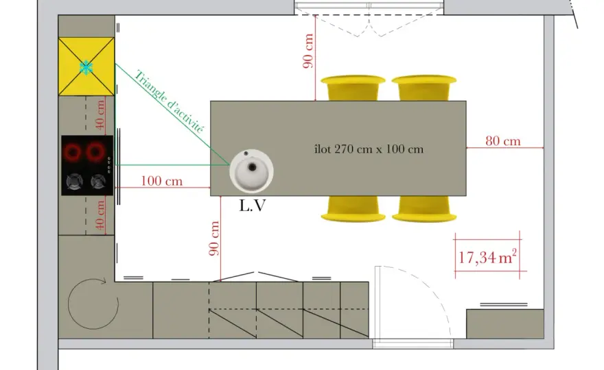 Dégagement table salle à manger - L'espace idéal pour circuler