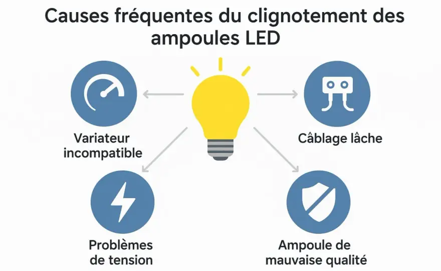LED qui clignote - Causes & solutions rapides