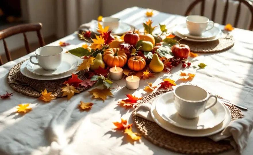 Table d'automne simple - Créez une ambiance chaleureuse sans effort