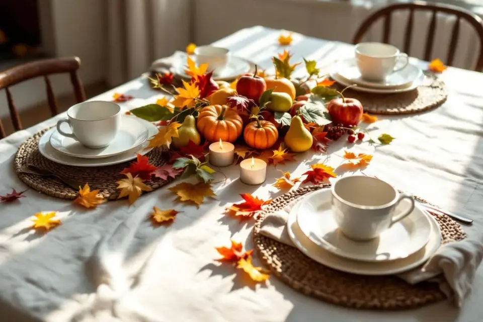 Table d'automne simple - Créez une ambiance chaleureuse sans effort